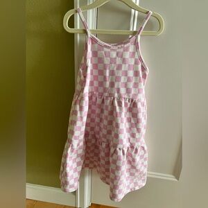 Cute spaghetti strap dress size 5T , pink + white